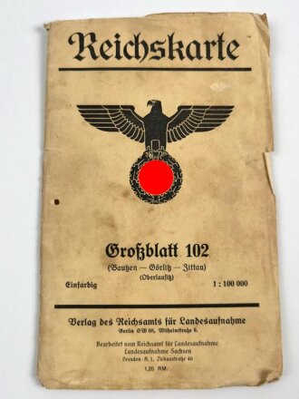 Reichskarte, Großblatt 102, Bautzen - Görlitz - Zittau