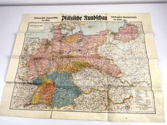 Pfälzische Rundschau "Deutschland 1921" Rückseite geklebt, Maße: 79 x 99 cm