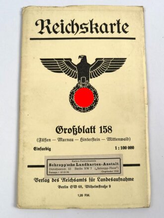 Reichskarte, Großblatt 158, Füssen - Murnau - Hinterstein - Mittenwald