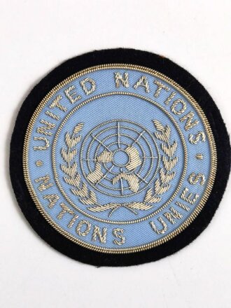 UNO, Ärmelabzeichen " United Nations - Nations Unies " Durchmesser 90mm