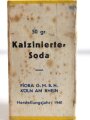 Pack "50 gr. Kalzinierte Soda"" datiert 1940