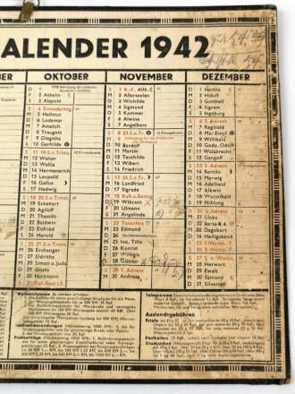 Kontor Kalender 1942, DIN A4