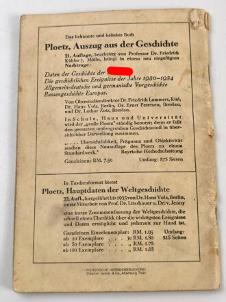 "Daten der Geschichte der NSDAP" datiert 1935, 64 Seiten, gebraucht mit Stempel der SA Stum 50/R65