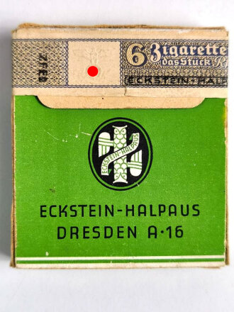 Pack "Eckstein No 5 " Zigaretten, ungeöffnet, Steuerbanderole mit Hakenkreuz