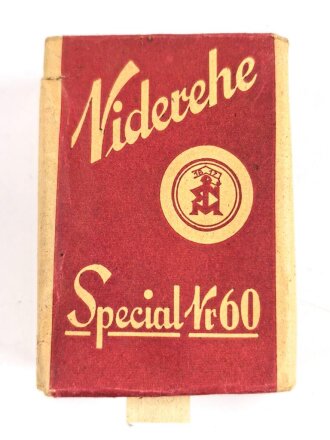 Pack "Niderehe Special Nr.60 " Tabak, ungeöffnet, Steuerbanderole mit Hakenkreuz hat sich seitlich gelöst