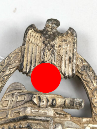 Panzerkampfabzeichen in silber, Hersteller Karl Wurster, Zink versilbert