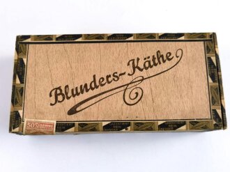 Kiste " 50 Zigarren Blunders Käthe"  Ungeöffnet, Steuerbanderole mit Hakenkreuz