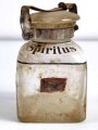 "Spiritus" Flasche, ungereinigt. Gehört ins Bodenfach des "Veterinär Arzneikasten 18/27" der Wehrmacht