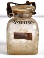 "Spiritus" Flasche, ungereinigt. Gehört ins Bodenfach des "Veterinär Arzneikasten 18/27" der Wehrmacht