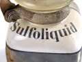 "Sulfoliquid" Flasche, ungereinigt. Gehört ins Bodenfach des "Veterinär Arzneikasten 18/27" der Wehrmacht