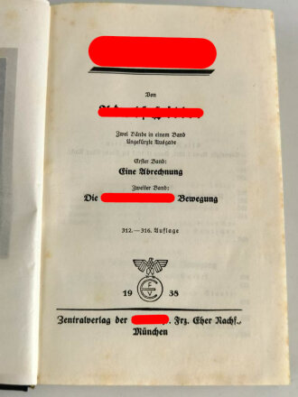 Adolf Hitler " Mein Kampf" Blaue Leinenausgabe von 1938 in gutem Zustand