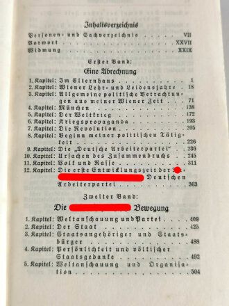 Adolf Hitler " Mein Kampf" Blaue Leinenausgabe von 1938 in gutem Zustand