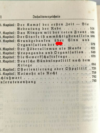 Adolf Hitler " Mein Kampf" Blaue Leinenausgabe von 1938 in gutem Zustand