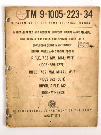 U.S. Technical Manual 9-1005-223-34 "For Rifle...