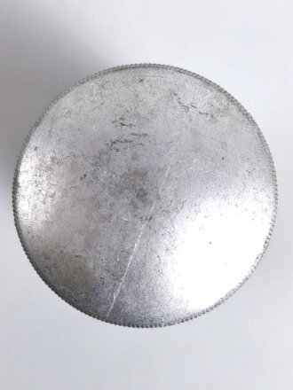 Rasierseifenbehälter Aluminium, ungebraucht aus altem Bestand, Höhe 8cm