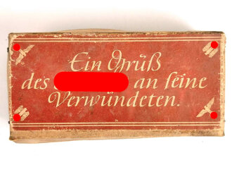 Pappschachtel " Ein Gruß des Führeres an seine Verwndeten" Maße10 x 20 x 4,5cm