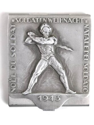 " Soldatenweihnacht 1943" Aluminiumbehälter mit Streichholzbriefchen