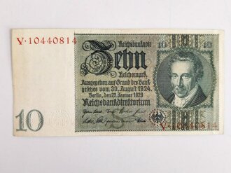 Reichsbanknote 10 Reichsmark aus der Zeit des 2.Weltkrieg