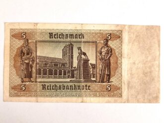 Reichsbanknote 5 Reichsmark aus der Zeit des 2.Weltkrieg