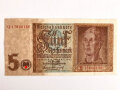 Reichsbanknote 5 Reichsmark aus der Zeit des 2.Weltkrieg