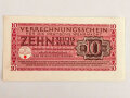 Verrechnungsschein für die deutsche Wehrmacht, 10 Reichsmark, datiert 1944