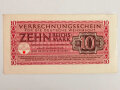 Verrechnungsschein für die deutsche Wehrmacht, 10 Reichsmark, datiert 1944