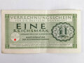 Verrechnungsschein für die deutsche Wehrmacht,  Eine Reichsmark, datiert 1944