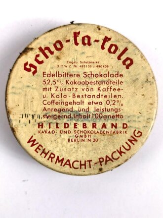 Scho-ka-kola Dose Wehrmacht Packung datiert 1941, leer