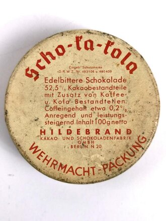 Scho-ka-kola Dose Wehrmacht Packung datiert 1941, leer