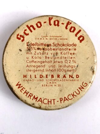 Scho-ka-kola Dose Wehrmacht Packung datiert 1941, leer