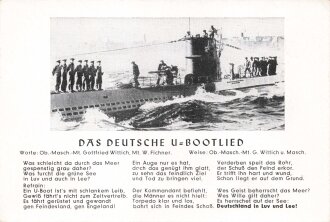 Ansichtskarte "Das Deutsche U-Bootlied"...
