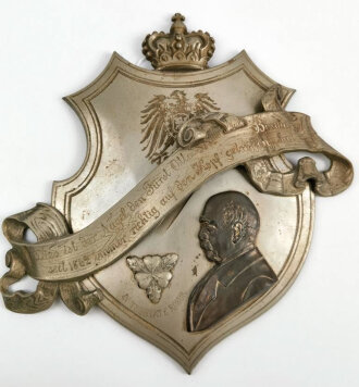 Kaiserreich, dekorative Wandtafel auf "Fürst Otto von Bismarck"  Unbeschädigt, Gesamthöhe 30cm