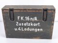 Reichswehr und frühe Wehrmacht, Transportkasten für " Zusatzkartuschen und 4.Ladungen " zur Feldkanone 16 neuer Art. Originallack