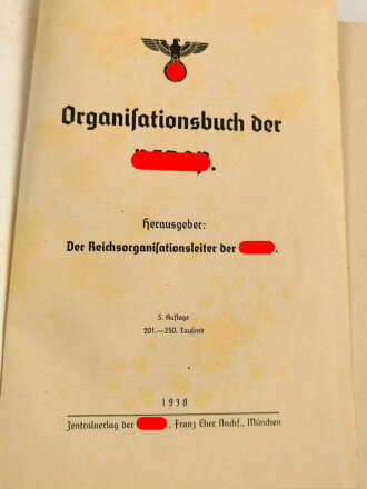 Organisationsbuch der NSDAP, 5.Auflage 1938, 592 Seiten,  gebraucht