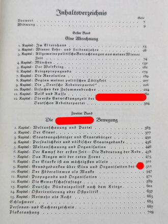 "Mein Kampf" Jubiläumsausgabe anlässlich des 50. Geburtstages Adolf Hitlers. Sehr guter Zustand, im Schuber