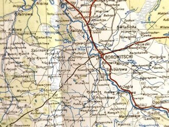Landkarte Wehrmacht,  X59 Borowitschi, Maße: 62 x 50cm, datiert 1940
