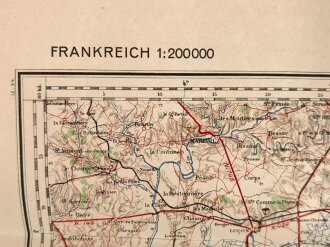 Landkarte Wehrmacht Frankreich, La Rochelle,  Maße: 57 x 79,5 cm, stark gebraucht