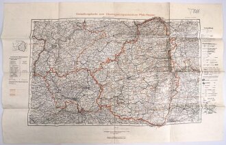 Verwaltungskarte vom Oberregierungspräsidium Pfalz-Hessen, Maße: 51,5 x 79,5 cm, gebraucht, datiert 1946