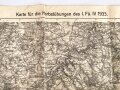 Karte für die Herbstübungen des I. Fü. IV 1933 Maße: 75 x 84 cm, stark gebraucht