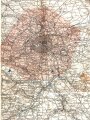 1.Weltkrieg Landkarte Paris - östlicher Teil, Frankreich, Maße: 107 x 84 cm, stark gebraucht, datiert 1917