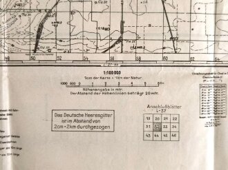 Russland Karte Nr. L-37-32 Rostow, datiert 1942, Maße: 44 x 54 cm, gebraucht, Rückseite bedruckt