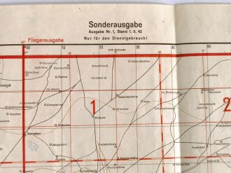 Heereskarte  D49 Stalingrad, datiert 1942, Maße: 50 x 74 cm