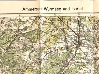 Reichskarte, Ammersee, Würmsee und Isartal, Maße: 62 x 57,5 cm