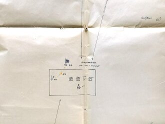 Feuerplan der gemischten Brigade 900 "Umgebung von Hadithah", Irak, Maße: 145 x 137 cm, stark gebraucht