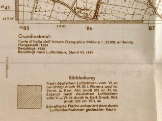 Deutsche Heereskarte "S. Giorgio di Piano" Italien, Maße: 48 x 45 cm, datiert: 1944, gebraucht