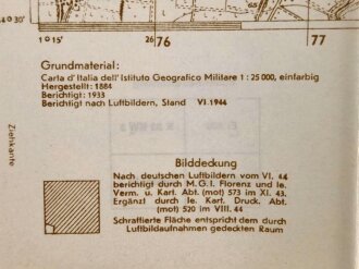 Deutsche Heereskarte "Borgo Panigale" Italien, Maße: 48 x 45 cm, datiert: 1944, gebraucht