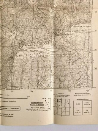 Deutsche Heereskarte "Funes" Italien, Maße: 48 x 45 cm, datiert: 1944, gebraucht
