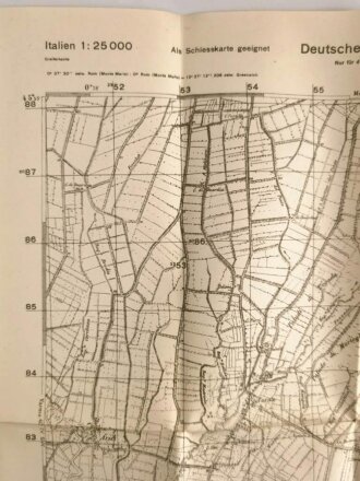 Deutsche Heereskarte "Castions di Strada" Italien, Maße: 48 x 45 cm, datiert 1944, gebraucht
