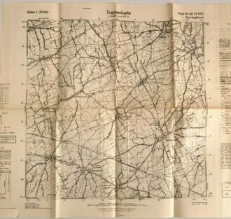Deutsche Heereskarte "Mortegliano" Italien, Maße: 48 x 45 cm, datiert 1944, gebraucht