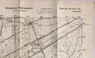 Deutsche Heereskarte "Codroipo" Italien, Maße: 48 x 45 cm, datiert 1944, stark gebraucht